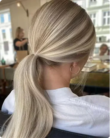

Ash Blonde Soft Balayage Long Straight Wig for Women Highlighted Layers Synthetic 13x4 Lace Front Fashionable Hair