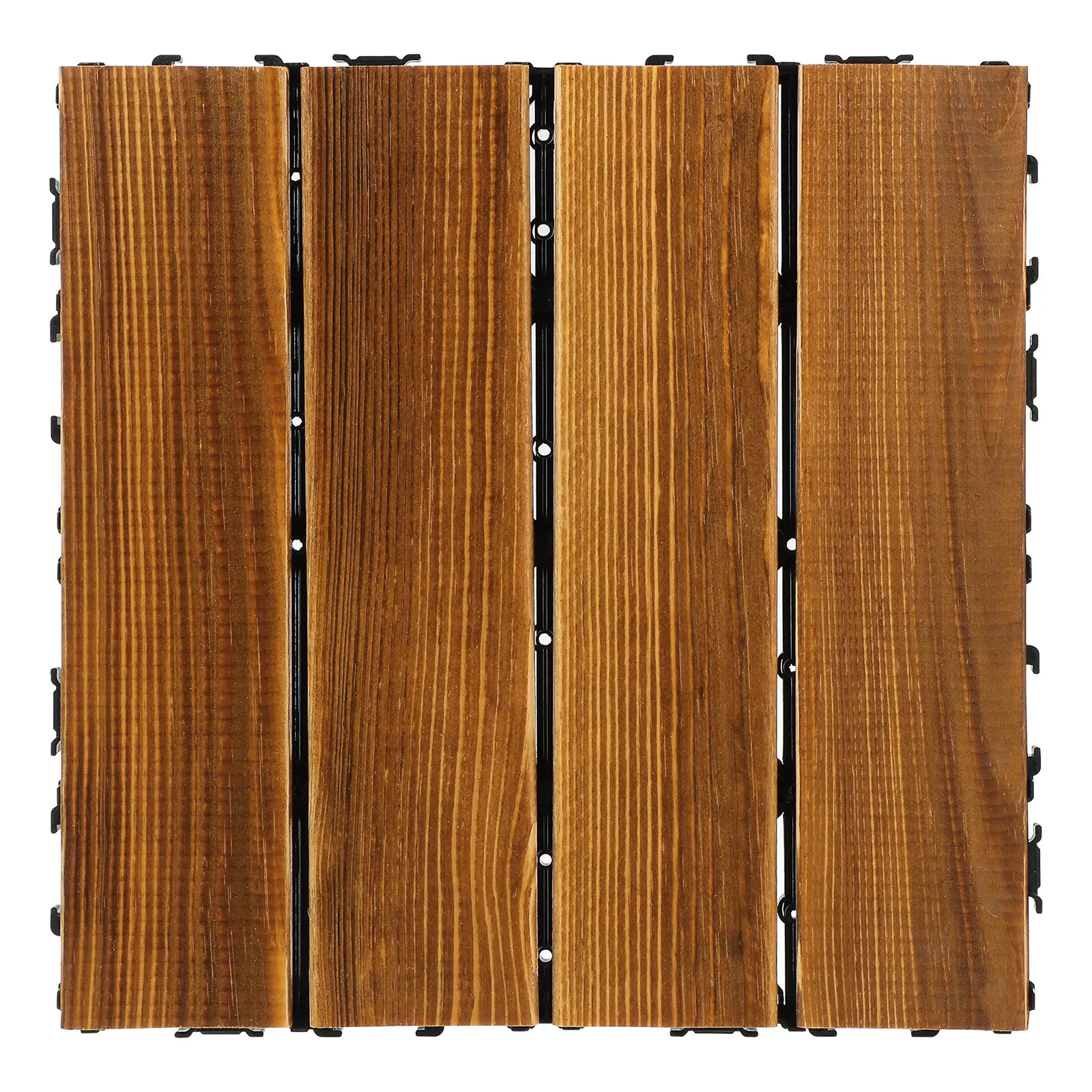 Suelo de Madera para Patio, Baldosas de Madera Entrelazadas para Exteriores, Suelo para Balcón y Jardín, Textura de Madera Natural, Fácil Instalación, Resistente y Seguro