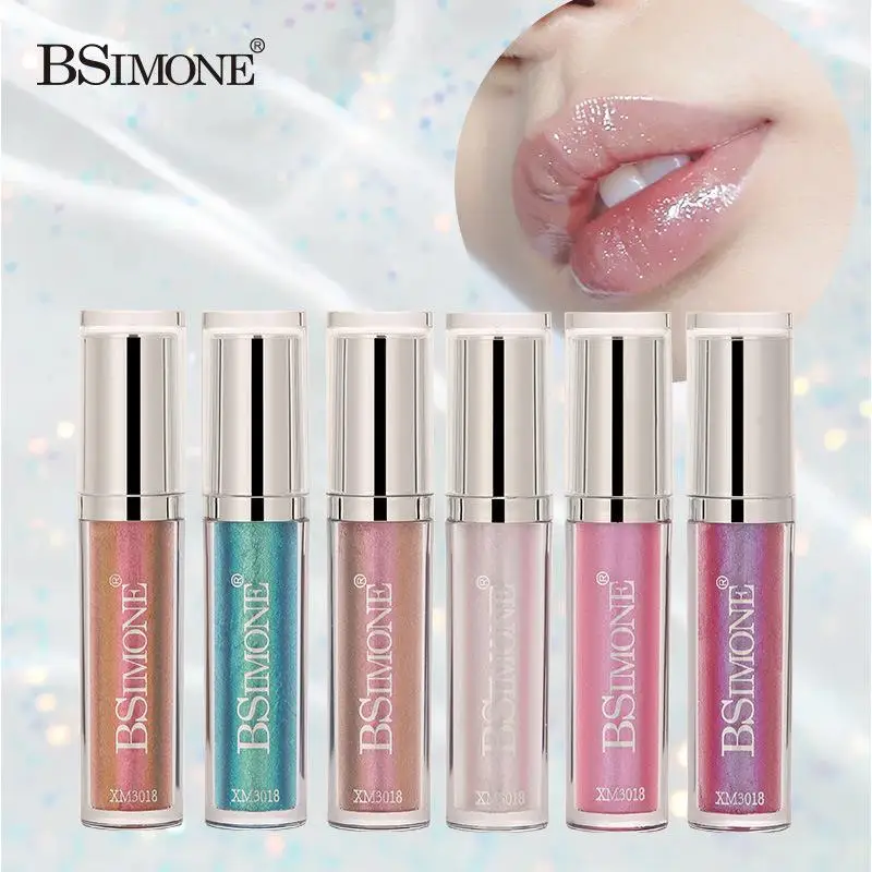 BSIMONE Long Lasting Glitter Lip Gloss - Waterproof Moisturizing Luminous Shimmer Liquid Lip Glaze - Shiny Lipstick Makeup