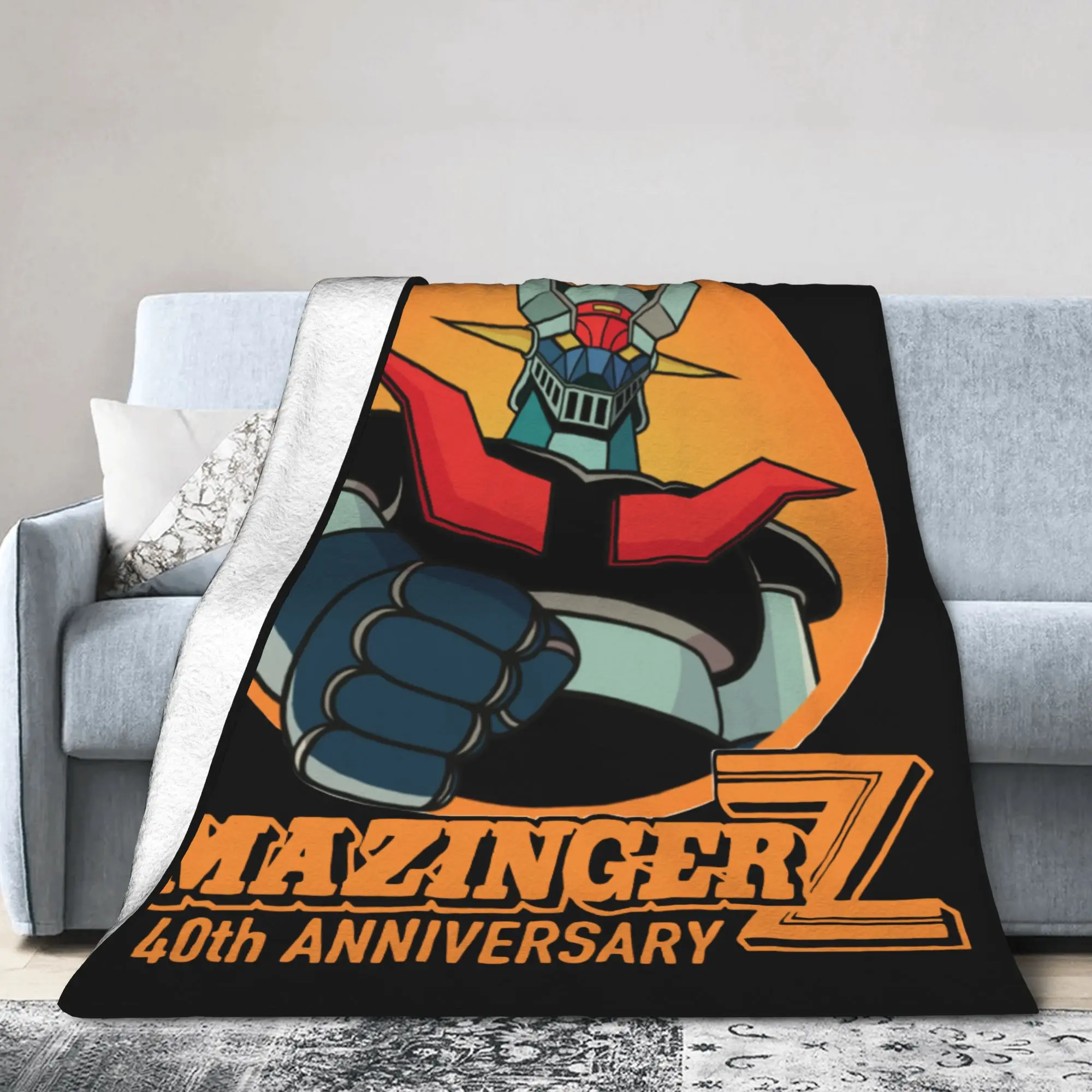 Mazinger Z Goldorak Actarus Blankets Fleece Anime Robot Grendizer Lightweight Thin Throw Blanket for Bed Bed Rug