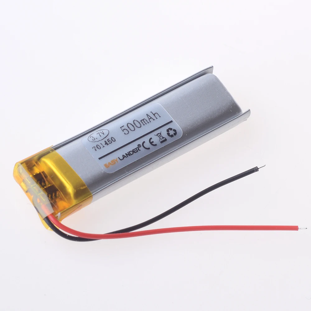 3.7 فولت 701450   500 مللي أمبير بطارية ليثيوم أيون بوليمر قابلة للشحن بطاريات ليبو لسماعات بلوتوث مسجل DVR