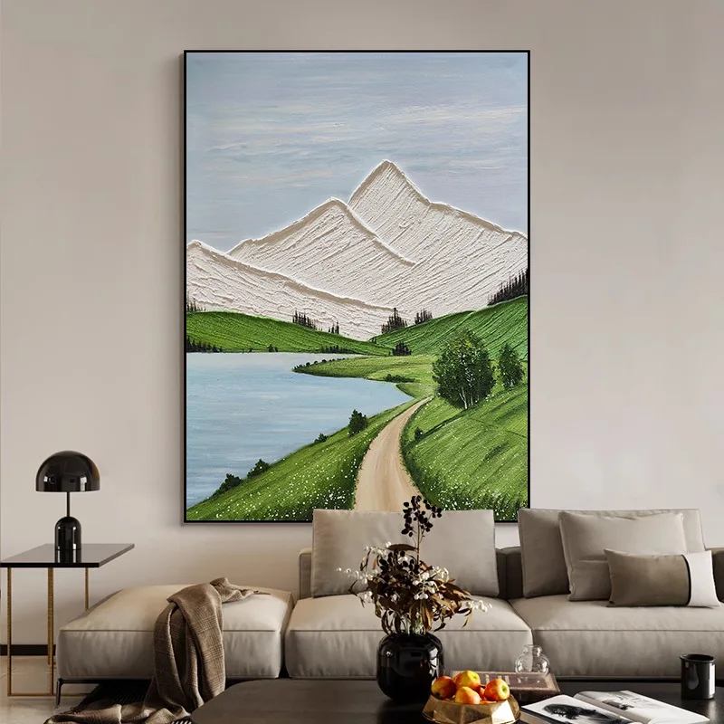 

Entrance decorative painting modern light luxury living room texture painting corridor aisle hanging painting