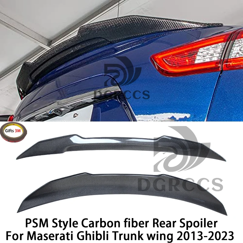 

For Maserati Ghibli PSM Style Carbon fiber Rear Spoiler Trunk wing 2013-2023 carbon fibre FRP primer