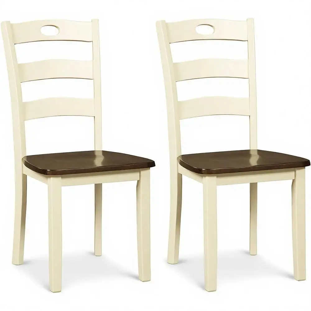 

Обеденный стул Ladderback, 18 шт., 2 штуки, кремовый и коричневый цвета