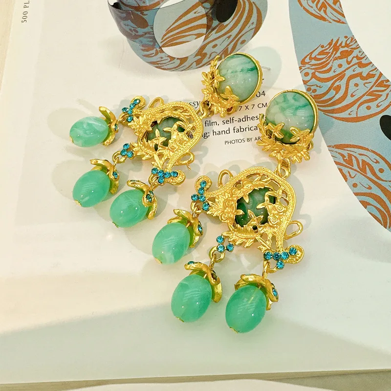 Vintage Drop Long Earrings Tassels Dangle Earrings Gift for Women Wedding Party Jewelry Accessory image 2