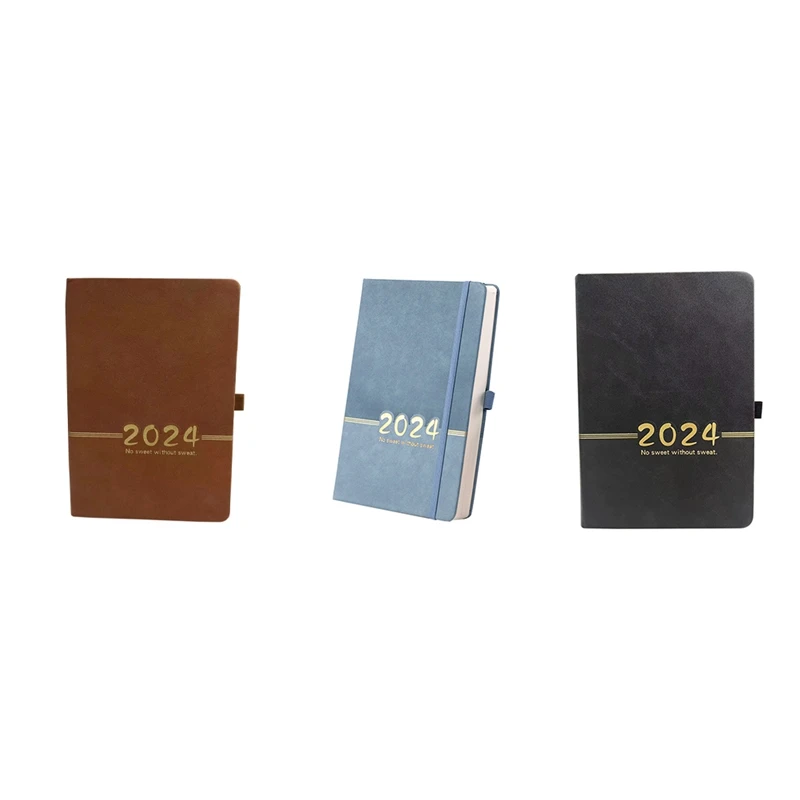 2024 Portable Planner 365 Days Cover Daily Weekly Schedule Notebook Compact Calendar Journal School Office Agenda