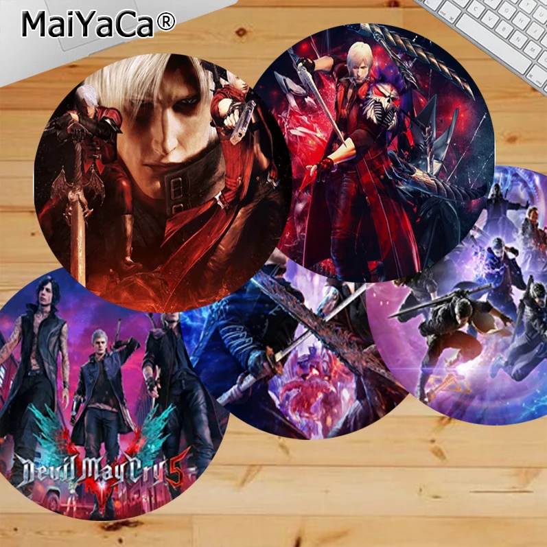 

D-Devil May C-Cry Mousepad 20x20cm Round Desktop Desk Mat Kawaii Gaming Accessories Students Writing Mouse Pad For PC Desk Pad