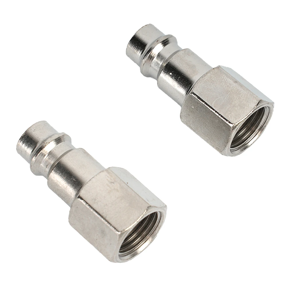 2Pcs Euro Type Air Line Hose Compressor Fitting Coupling Connector Quick Release 1/4'' Thread Air Line Hose Connector