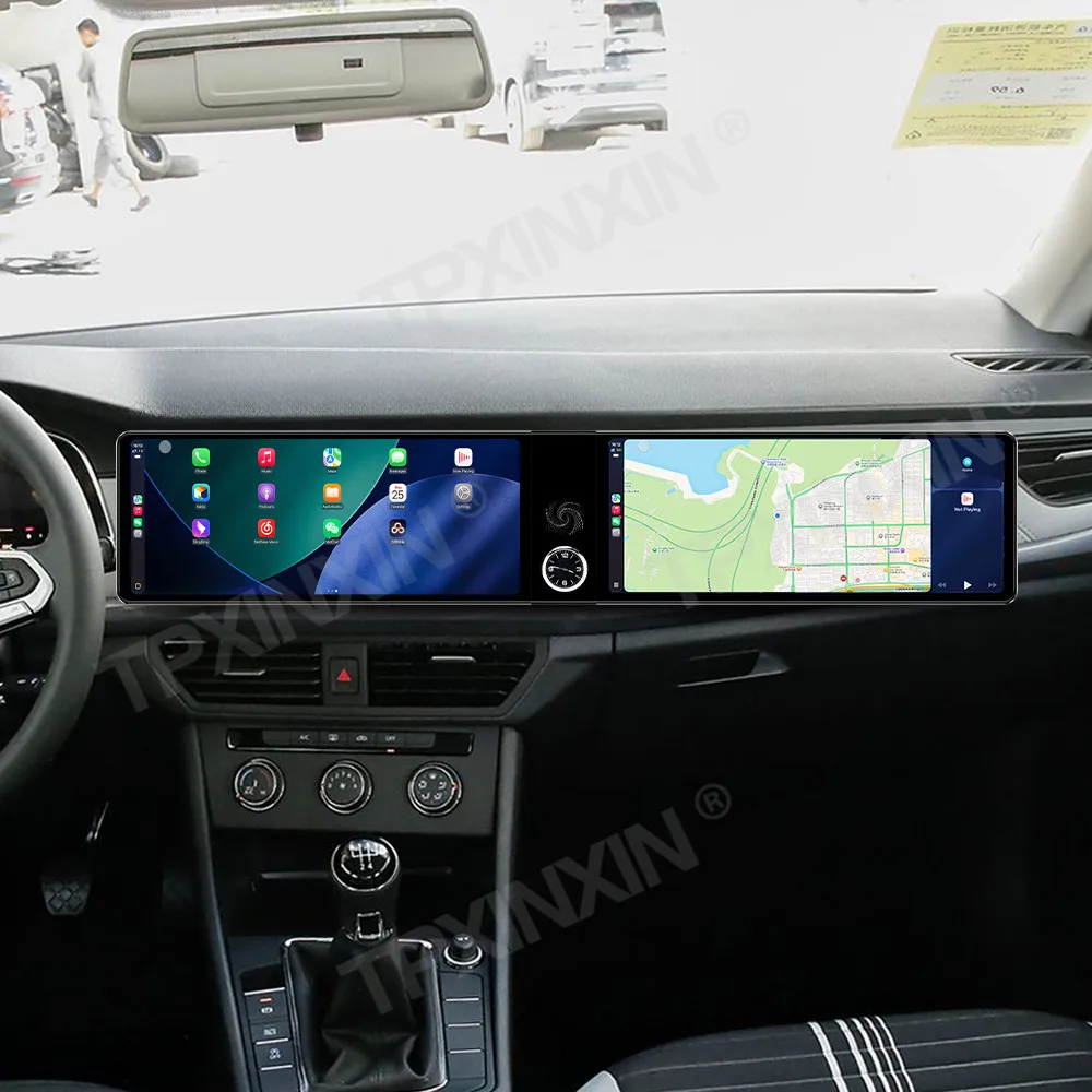 

12,3-дюймовый автомобильный радиоприемник для Volkswagen Bora 2023 2024 2025 с двойным экраном, автомобильный мультимедийный плеер, стерео, авто GPS-навигация, Carplay Unit 4G