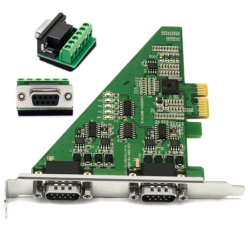 

2-портовая плата PCI-E к RS485/422 с многосерийным портом, карта расширения с последовательным портом 485/422, промышленная Фотокарта