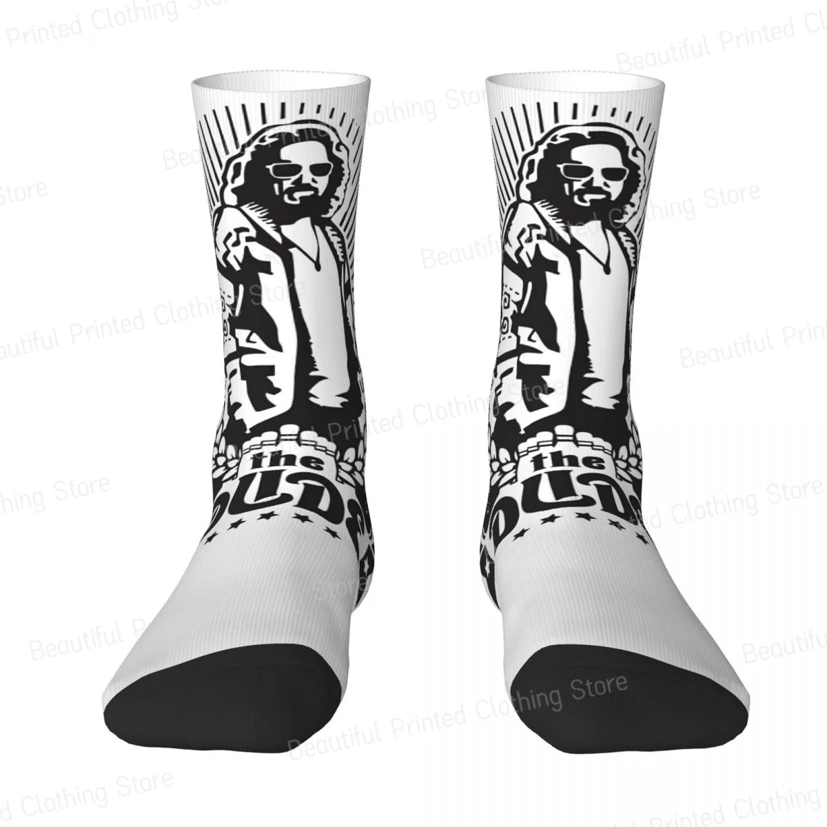 The Dude The Big Lebowski Unisex Four Seasons Socks Hip Hop Happy Crew Socks Street Style Crazy Sock