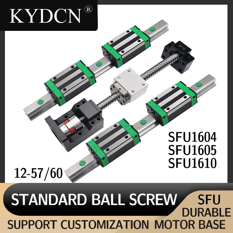 1604,1605,1610, precision ball screw, HGH linear guide with standard HGH slider 4 pieces, with a set of motor seat screw group