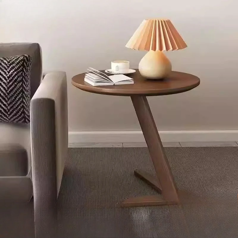 

Medieval style coffee table simple sofa side table modern style bedroom bedside table living room solid wood small round table