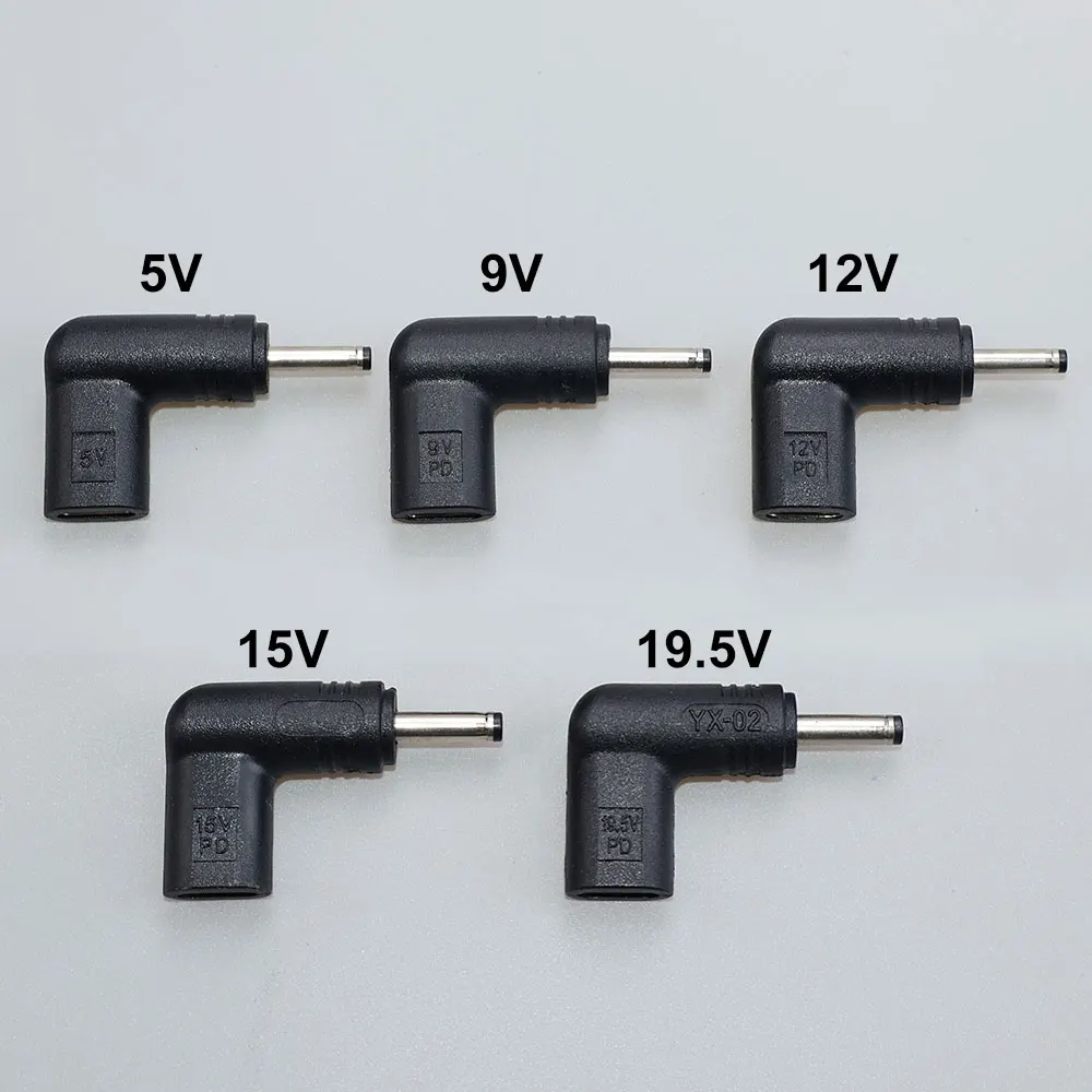 5V 9V 12V 15V 19.5V TypeC to DC Jack Plug Charge Adapter Converter for Router Tablet Fan USB C PD to DC Power Connector