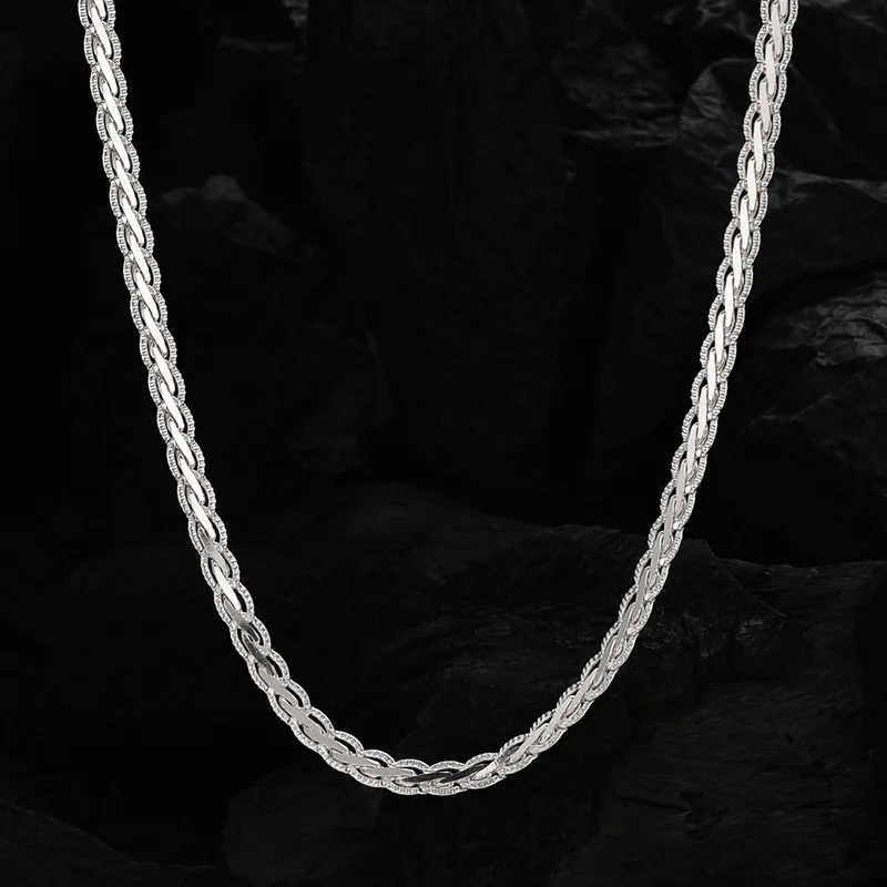 Textured Sequins Necklace Minimalist Luxury, S925 Sterling Silver Versatile High-End Jewelry
