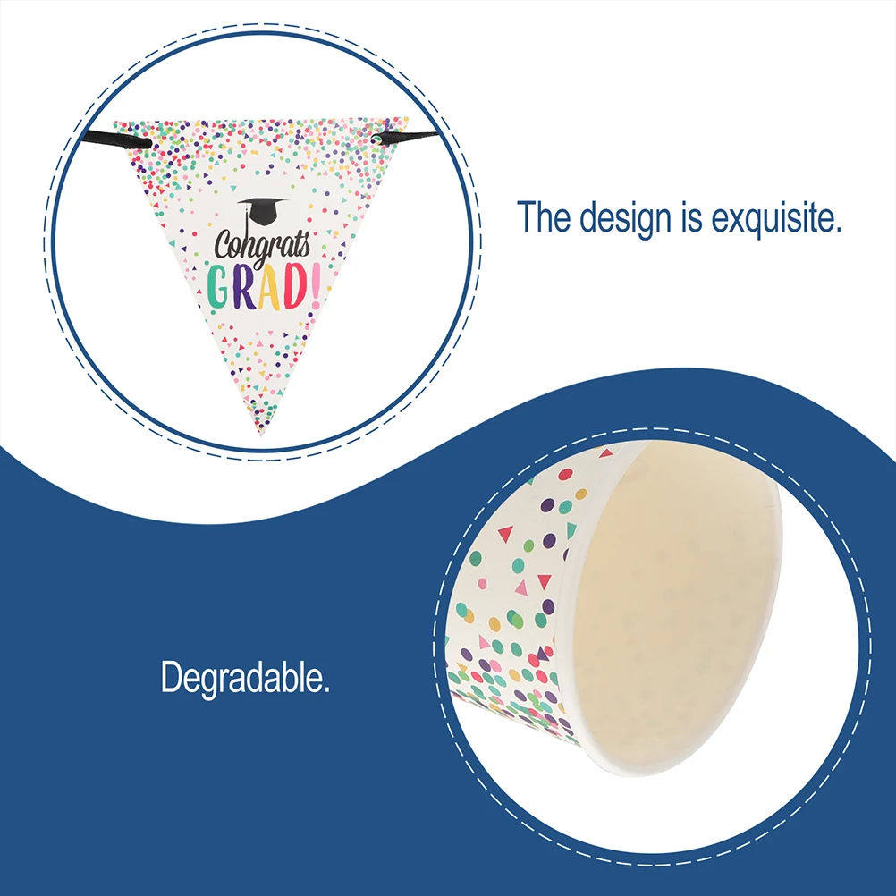 

Disposable Party Tableware Set 2022 Graduation Blue Paper Plates Eco-Friendly Kitchenware Supplies Birthday Party Cutlery Tray