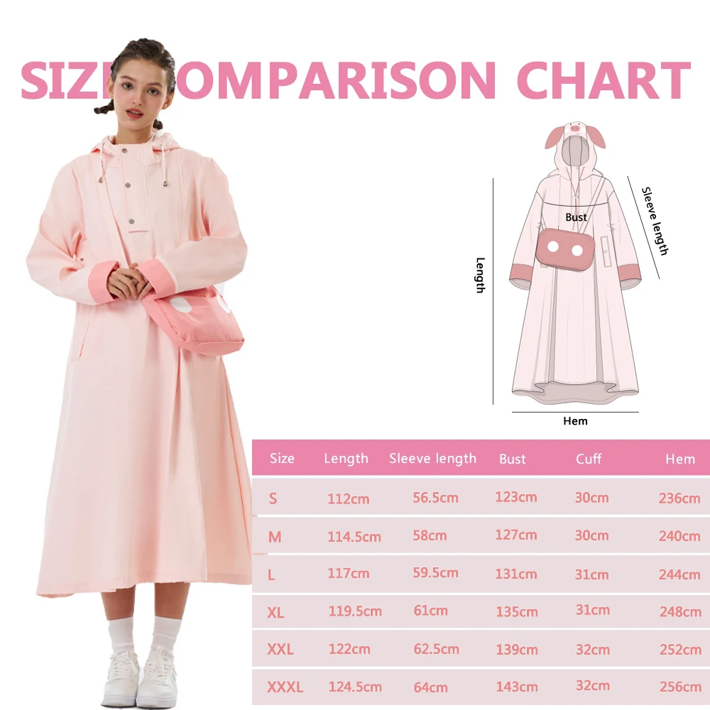 Fashion Cute Womens Waterproof Windbreaker Long Cycling Raincoat Premium Knitted Material Outdoor Hiking Breathable Rainwear