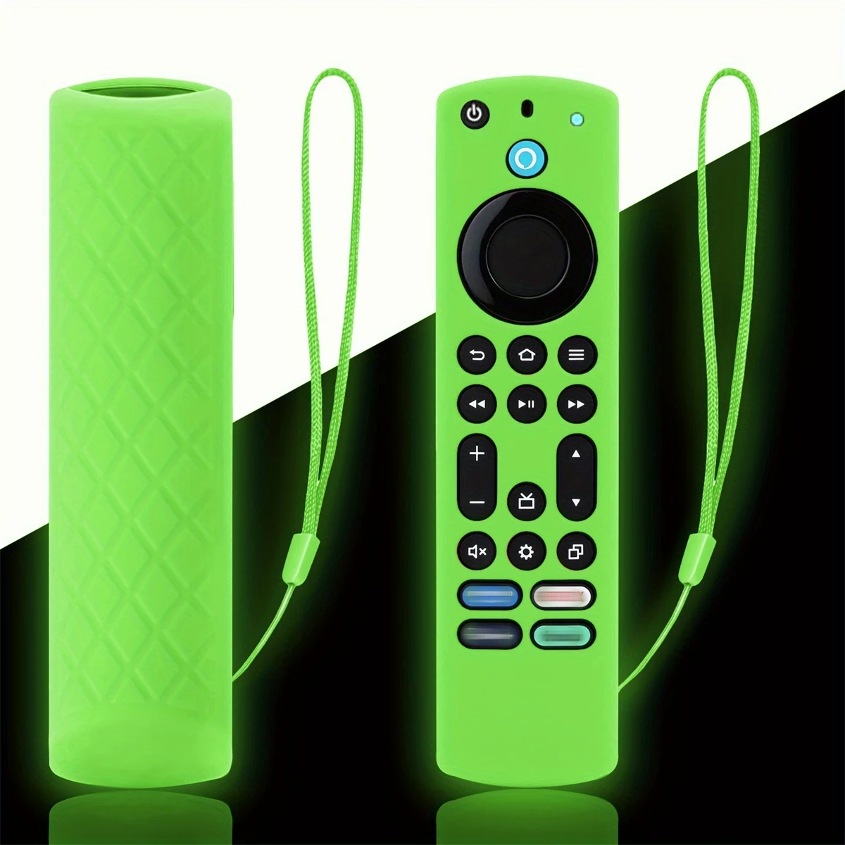   Silikon-Fernbedienungshülle, leuchtet im Dunkeln, für Firetv 4K Max (2.)/Insignia/Pioneer/Omni (QLED)-Serie mit Umhängeband, leichte Ameise – Detail 5