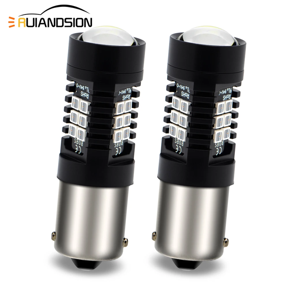 

2PCS 1156 1157 BAU15S BA15D Car Tail Signal Light LED 10-30V Fit 12V 24V For Reverse Parking Back up Light Lamp Red White Yellow