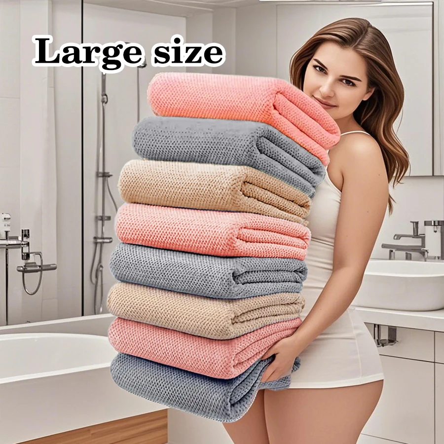 1pc Pineapple Check Bath Towel 90x180cm, Super Soft Coral Fleece, Highly Absorbent Quick-Dry Lint-Free for Home Beach Gym