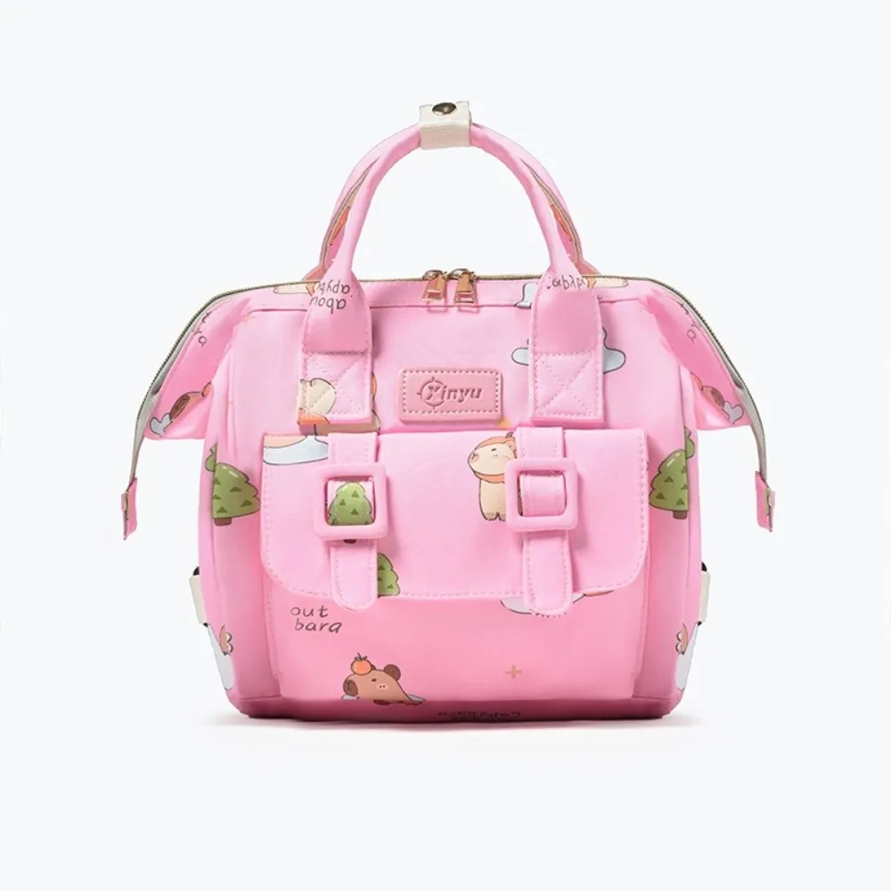

Cartoon Print Mommy Backpack Large Capacity Multifunctional Travel Backpack Maternity Design Anti Splash Water