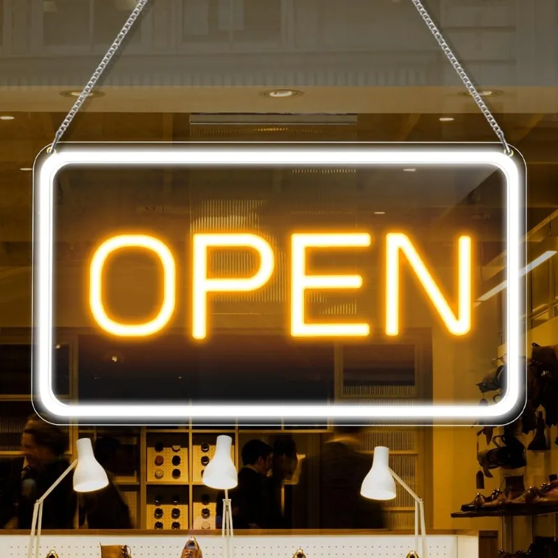 Open Neon Sign,LED Neon Light Signs USB Powered Neon Lights for Stores,Restaurants,Retail Shops,Storefront Window Business Decor