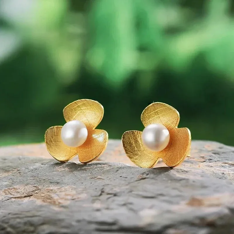 

Серьги YISON Trendy из стерлингового серебра 925 пробы с натуральным жемчугом, изысканные ювелирные изделия, серьги-гвоздики в форме клевера для женщин, подарки