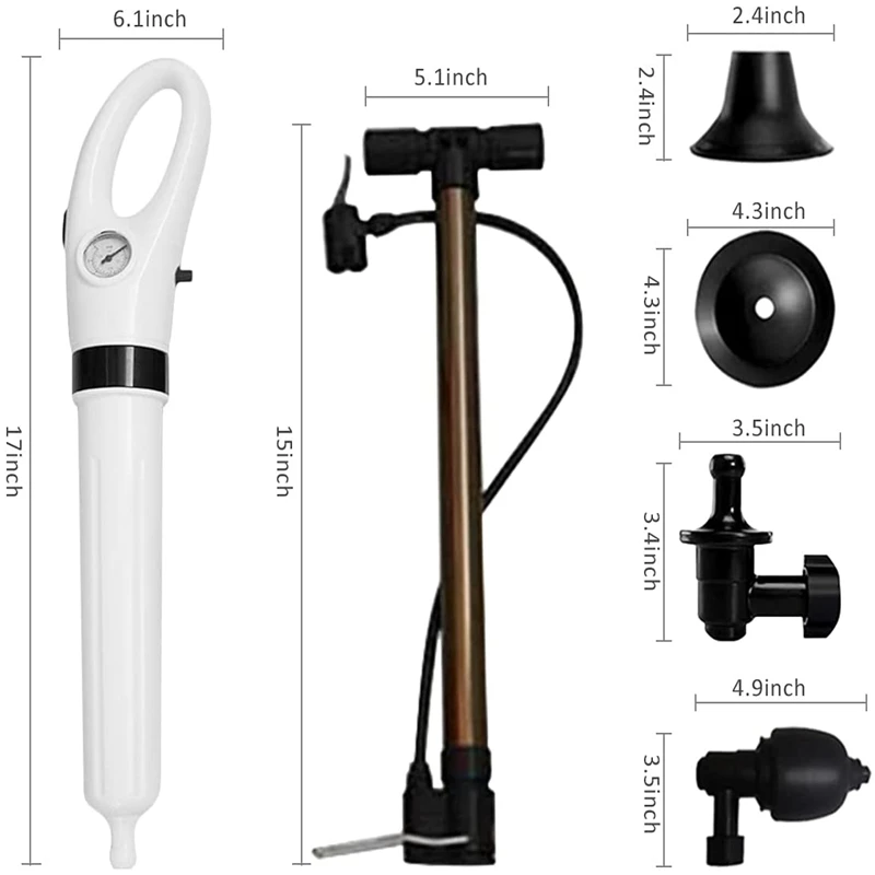 A Gun to Unclog the Toilet Toilet Air Pressure Sewer Vegetable Basin Floor Drain Pipe Unclogger Toilet High-pressure Unclogging
