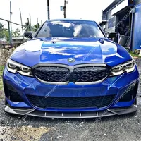 Carbon Look Front Bumper Lip Spoiler Splitter Diffuser Cover Canards tuning For BMW 3 Series G20 G21 2019-2022 M Pack Bodylit