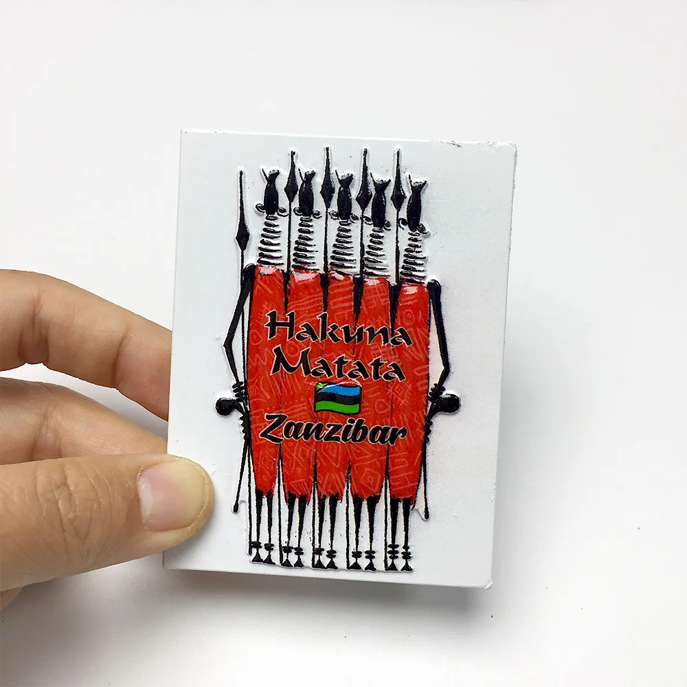 

Hakuna Matata Zanzibar Resin Magnet Refrigerator Magnet Resin Material Magnetic Decoration Gift
