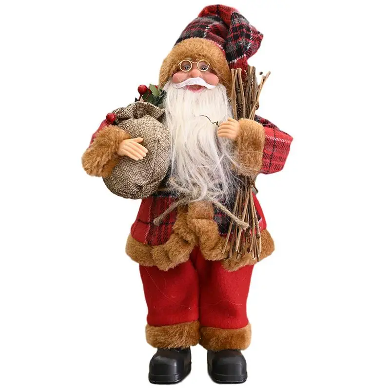 33CM Climbing Rope Ladder Santa Claus Christmas Decorations Outdoor Santa Claus Doll Pendant Santa Doll Figurine Ornament