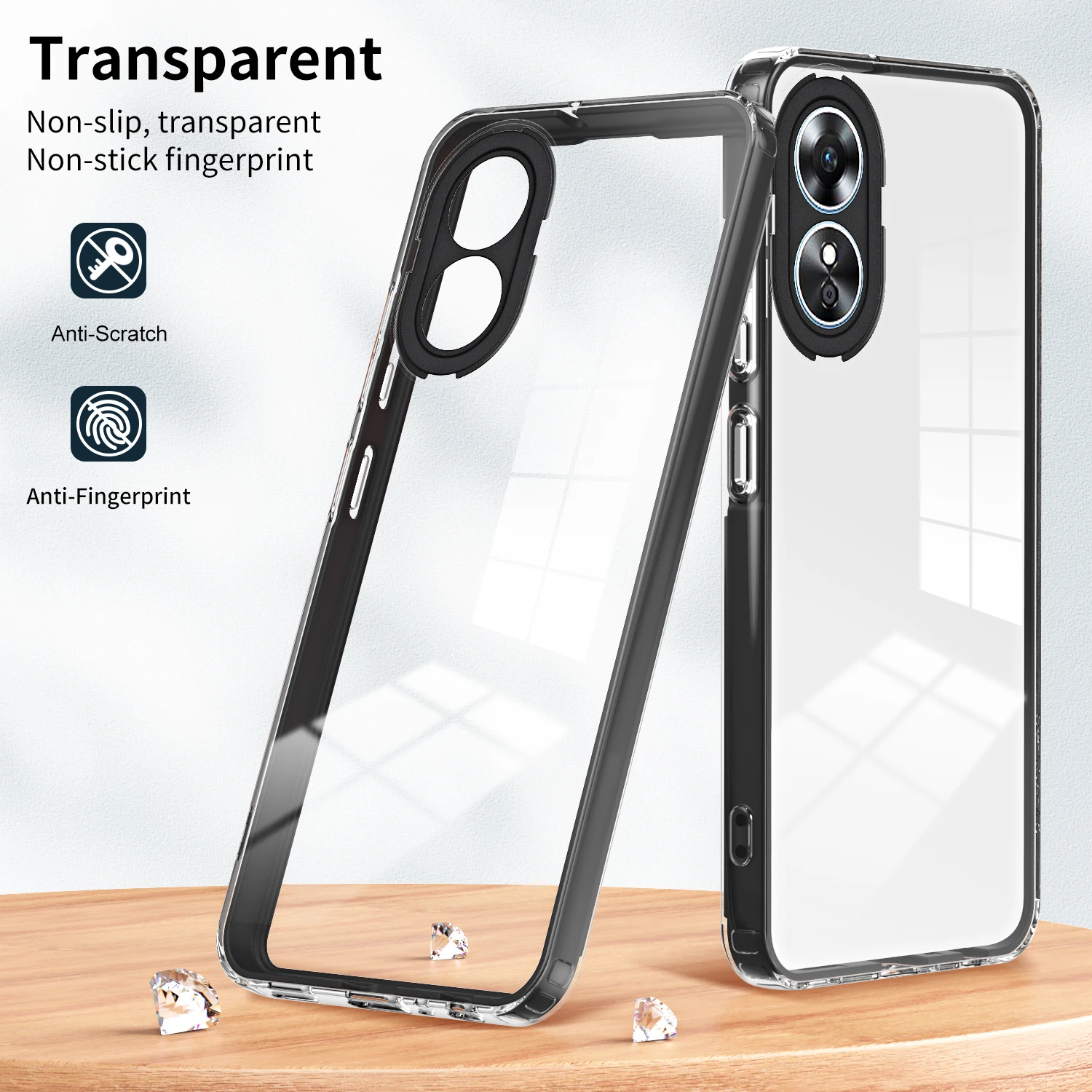 3 in 1 Full Body Protection Clear Case for OPPO A98 A96 A78 A77 A76 A57 2022 A38 A36 A18 A17 A16 F21Pro 5G4G Soft Silicone Cover