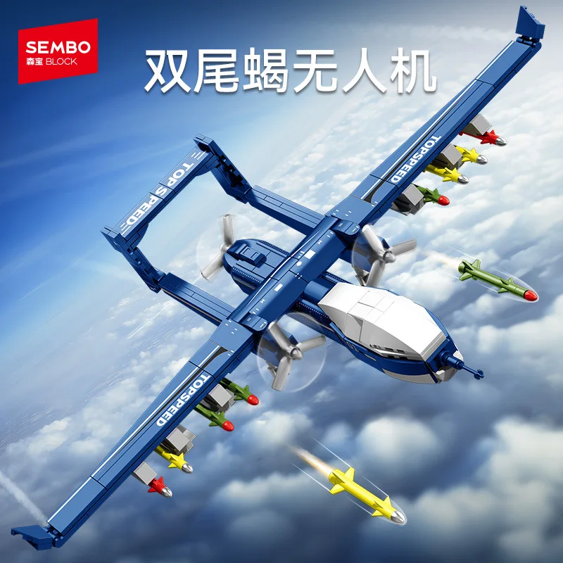 

SEMBO BLOCKE Military Series Twin Tailed Scorpion UAV Building Blocks Toy for Boys Small Particles Assembly Model