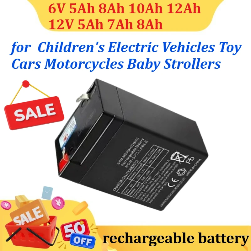 

For Children's Electric Vehicles Toy Cars Motorcycles Baby Strollers Battery 6V5Ah 8Ah 10Ah 12Ah,12V5Ah 7Ah 8Ah