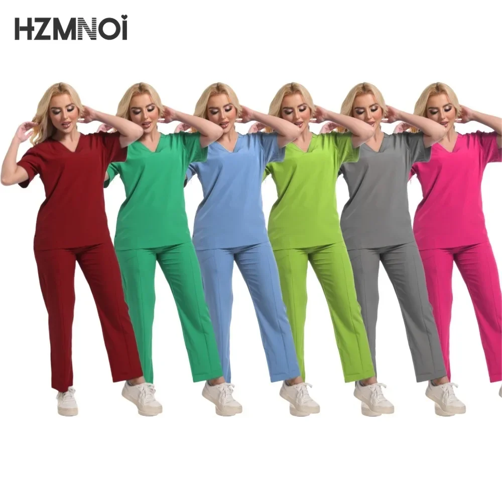 

Hospital Surgical Clothes Medical Uniform Women Scrub Set Doctor Nurse Accessories Dental Clinic Scrub Set Beauty Salon Workwear