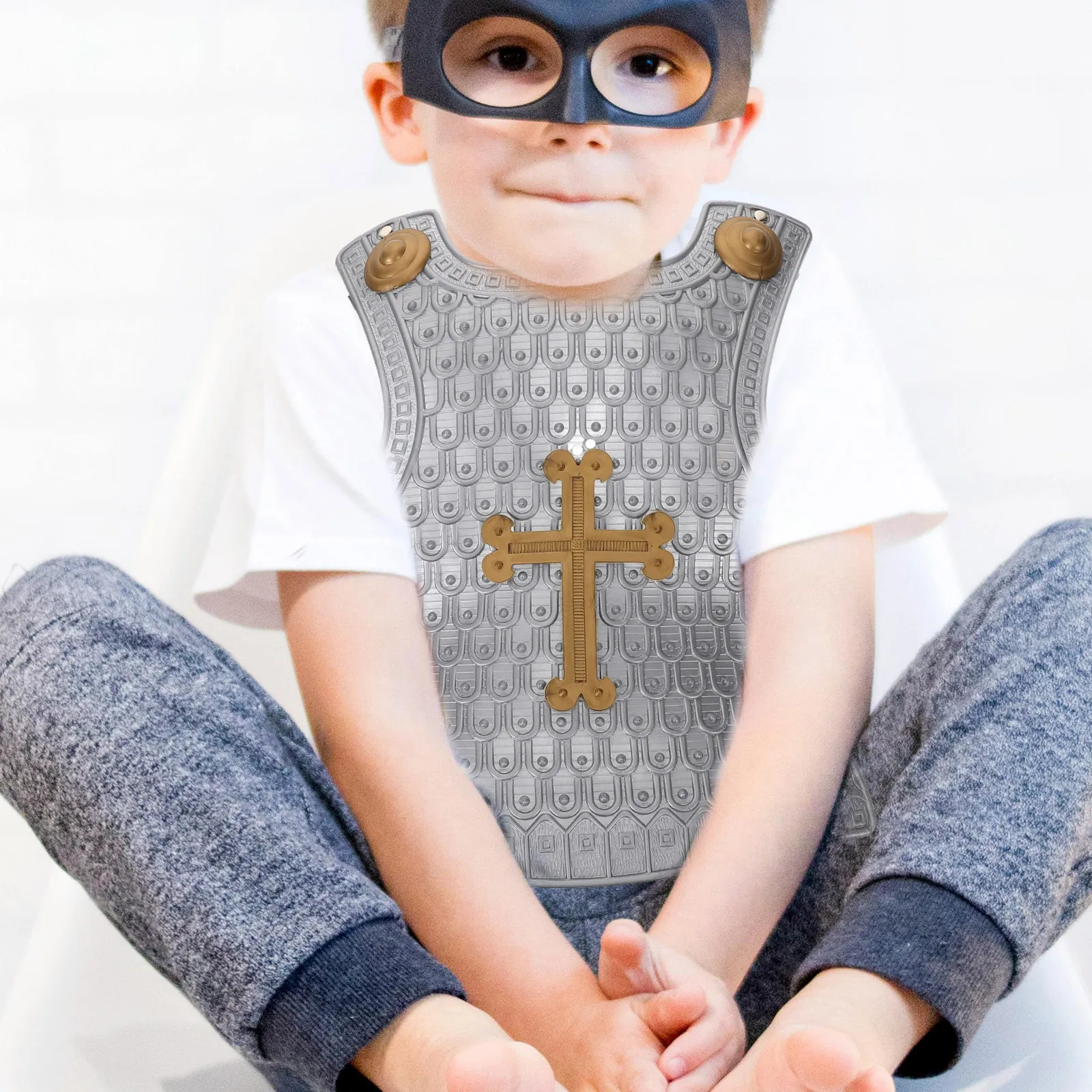 Sturdy Plastic Boys Realistic Roman Soldier Play Costume Party Game Prop Durable Children'S Armor Wearing Portable Small