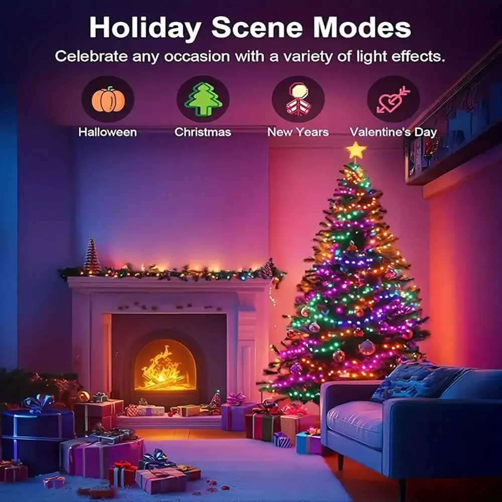 String Light with App&Remote Control,Fairy String Light  for Bedroom,TV Backlighting Christmas  Birthday Halloween Decor Led Tv