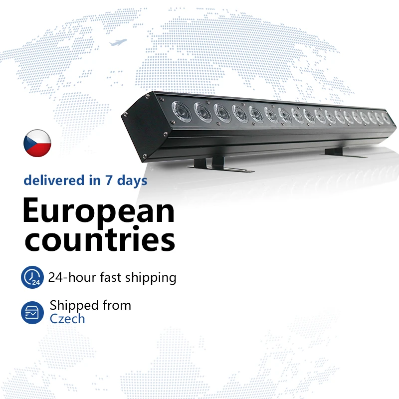 Barre Led DMX 18x18W RGBWA UV 6 en 1, bande lumineuse murale, ligne DMX, effet d'éclairage à flux intérieur