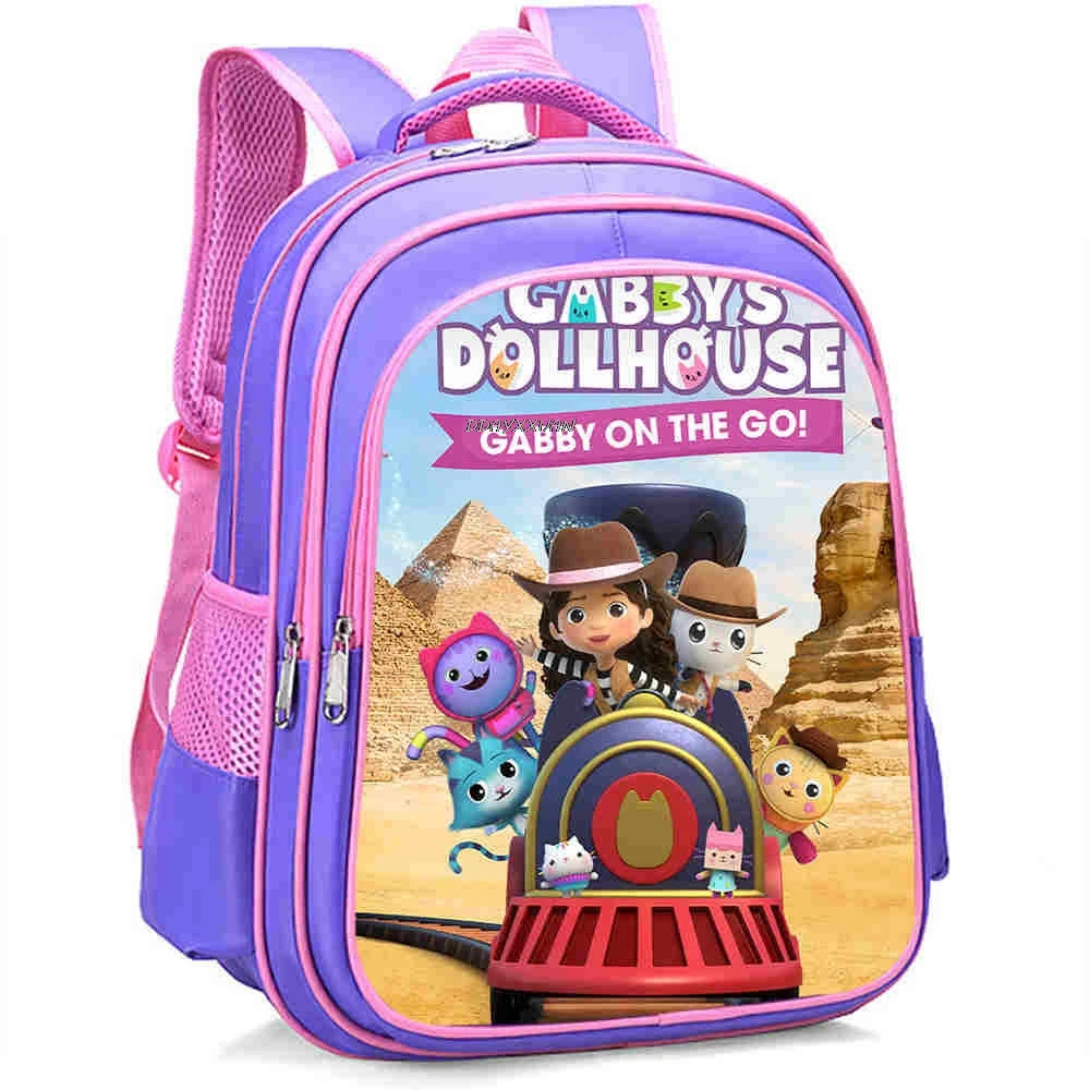 Gabby\'s Doll house School Bags Cartoon Print Princess Backpack For Teenager Girls Kids kindergarten Schoolbags