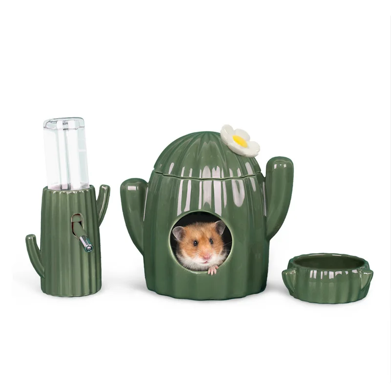 

Pet Items Hamster Bowl Ceramic Cactus Bowl Water Bowl Small Pet Food Bowl For Rabbit Ferret Rat Chinchilla Hedgehog Pet Products