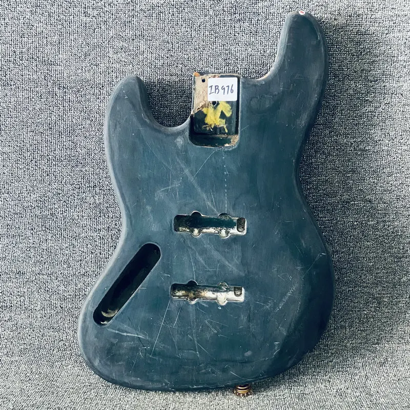 

IB976 Surface Damages&Dirty Matte Black Color Jazz Bass in Solid Basswood Semi Finishing Version Bass Guitar DIY Parts Lefty