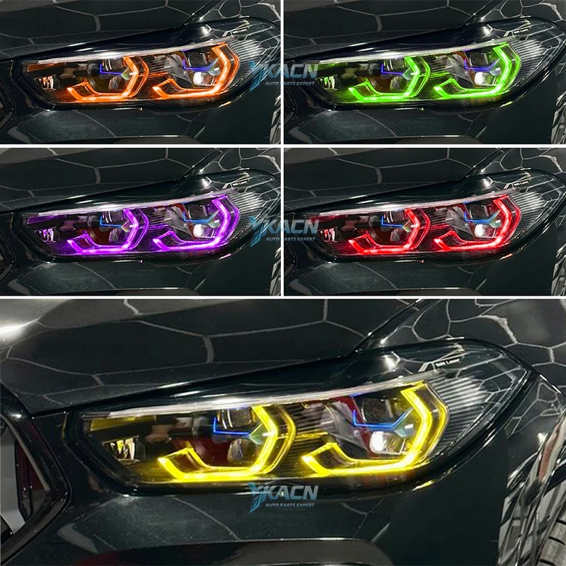 الأصفر عيون الملاك DRL LED رقائق لسيارات BMW X5 G05 X5M F95 X6 G06 X6M F96 الليزر العلوي النهار تشغيل ضوء المجلس 63119477987