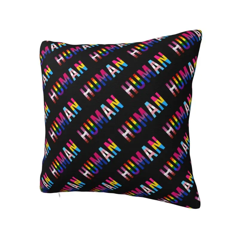 Rainbow Human Lgbt Throw Pillow Case for Sofa Lesbian Gay Pride Cushion Cover Soft Polyester Pillowcase Double-sided Printing