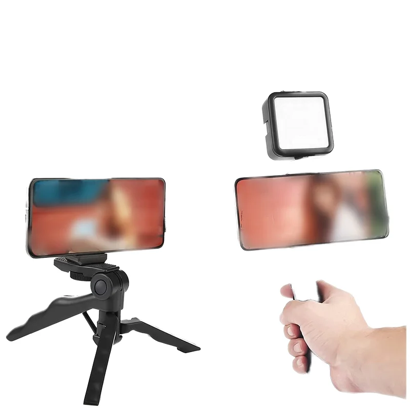 Wired On-Camera Shotgun Microphone Kit With LED Light Tripod for Vlogging for Smartphones ABS Material