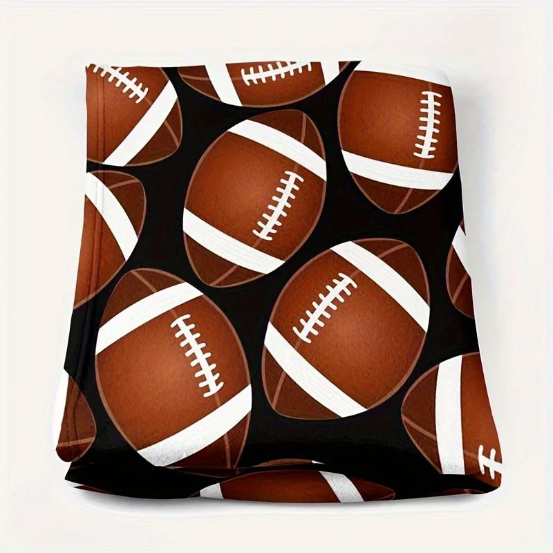 

"Sports Enthusiast Blanket - Soft Cozy with Classic Football Pattern, Ideal for Game Day or Gift"