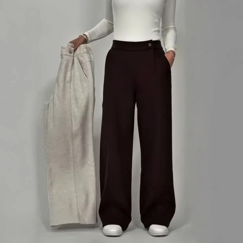 

2025 Autumn Winter High Waist Drape Straight Leg Suit Wide Pants Women Commuting Casual Long Trousers Multiple Colors Available