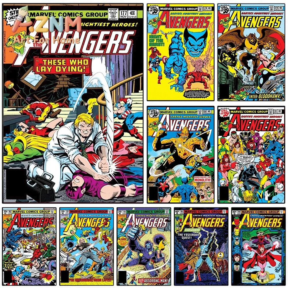 AZNM The Avengers #177 These Who Lay Dying Comic Canvas Wall Art No Frame Vintage Superhero Print Poster Home Wall Decor