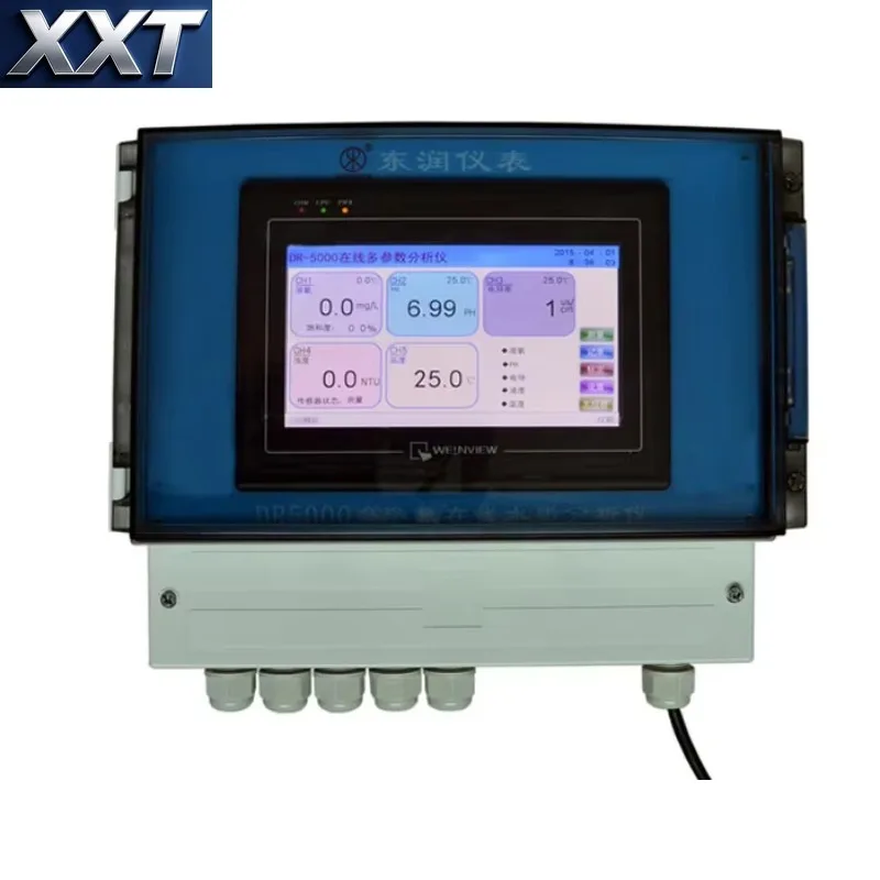 XXT Comprehensive Aquaculture Water Quality Meter Real-time Monitoring PH/ORP/DO/EC/CI Turbidity Temperature OEM/ODM 7-inch LCD