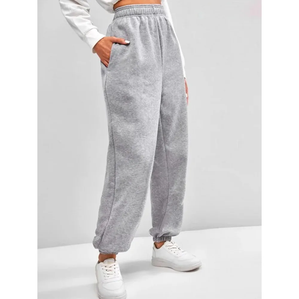 

Women's autumn and winter comfortable casual sports pants stretch soft daily pants stretch waist design