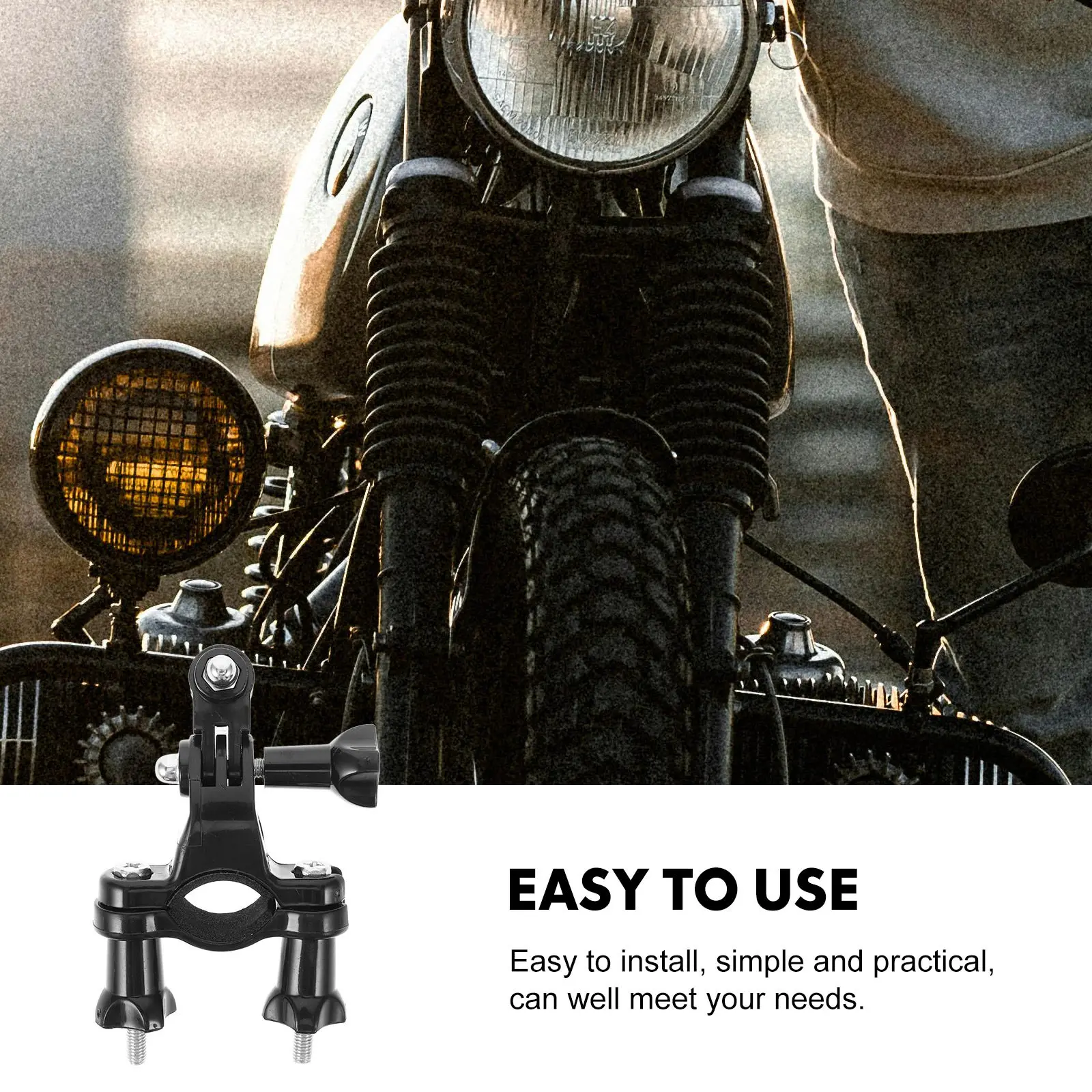1Set Motorcycle Action Camera Mount ABS Sturdy Bike Handlebar Pole Mount Compatible with Gopro Cycling Utv Off